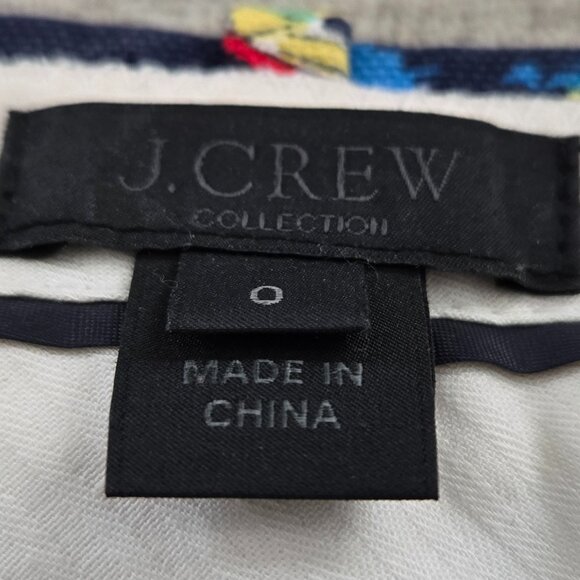 J. Crew Collection Cafe Regatta Canvas Sailboat Pattern Capri Pants Nautical 0 - Picture 7 of 8
